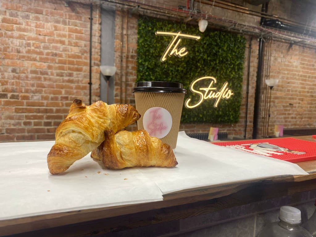 Fresh coffee and pastries at Studio Café Swansea