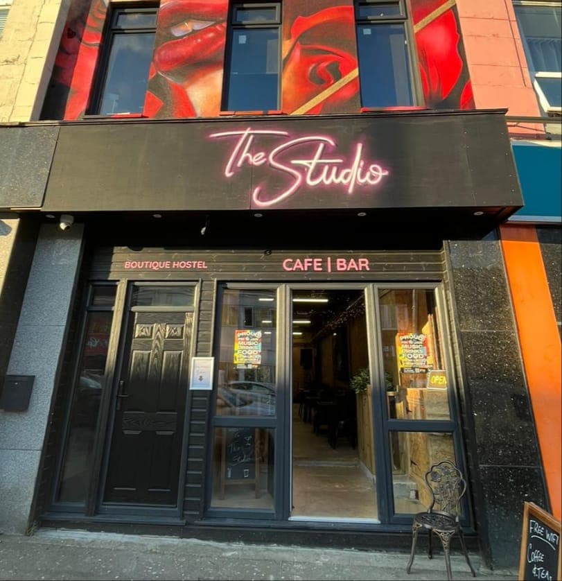 Studio Café Swansea storefront on Mansel Street