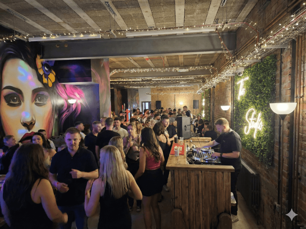 Studio Café Swansea event venue set up for a live show